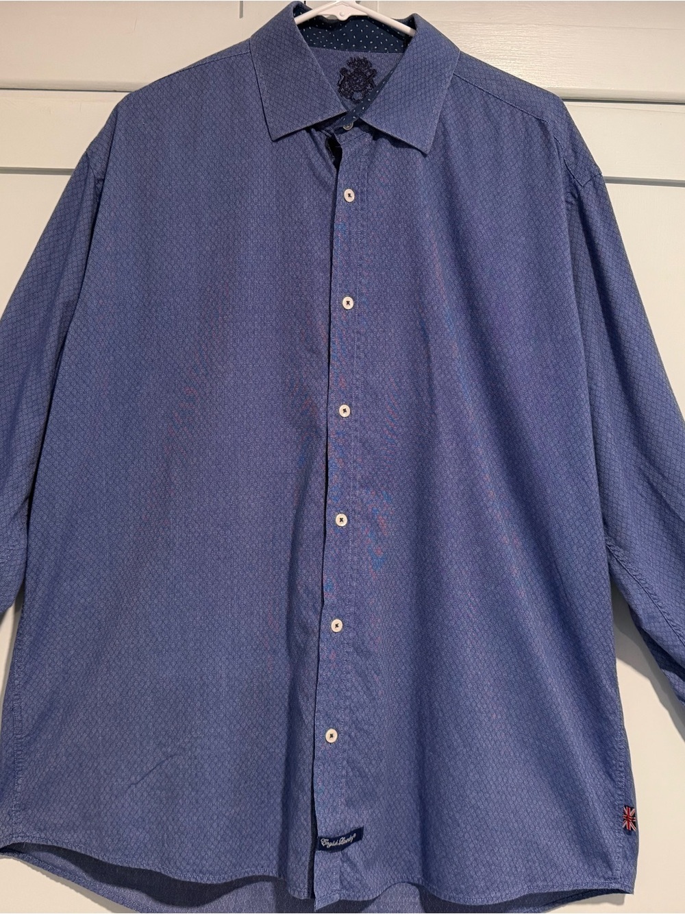 English Laundry Men's Navy Patterned Button-Up Shirt